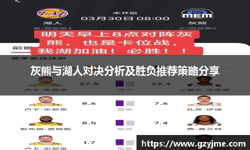 灰熊与湖人对决分析及胜负推荐策略分享